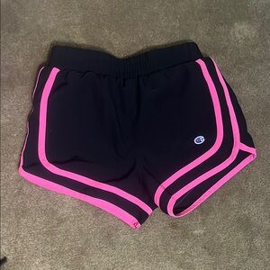 Champion Women's Black Shorts with Pink Trim
